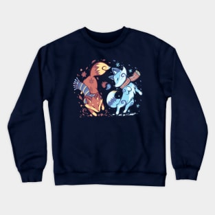 Autumn and Snow Fox Crewneck Sweatshirt